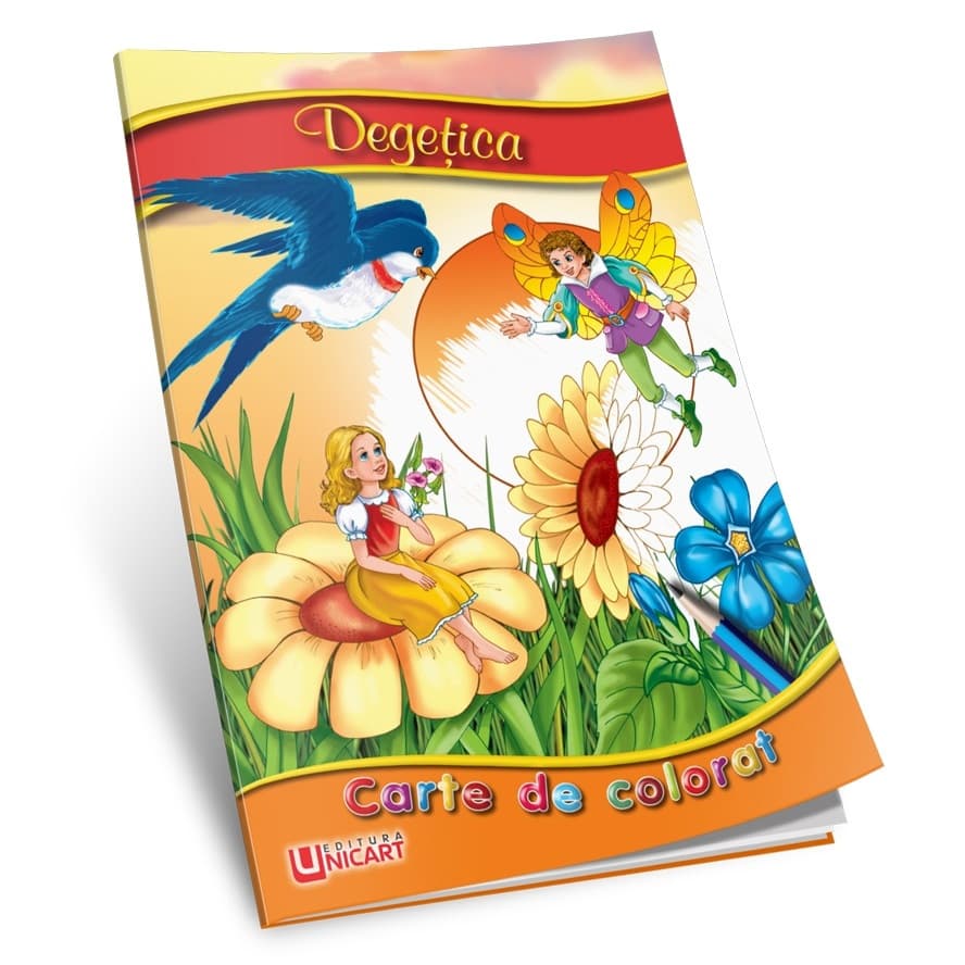 Carte de citit si colorat A5, editura Unicart, Degetica — principală