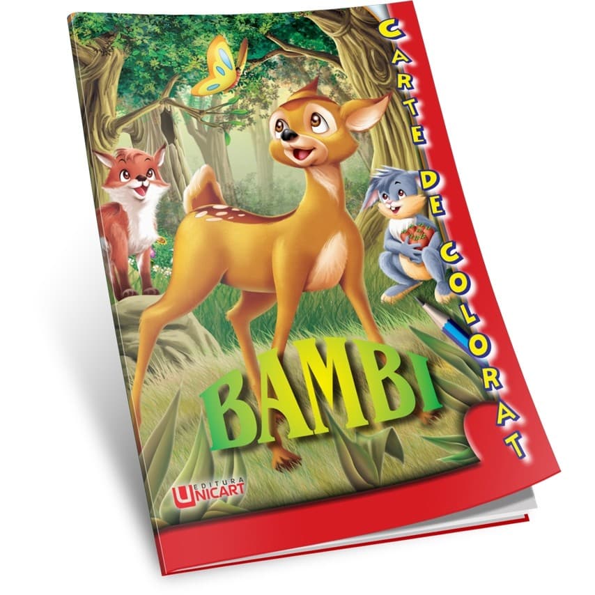 Carte de citit si colorat A5, editura Unicart, Bambi — principală