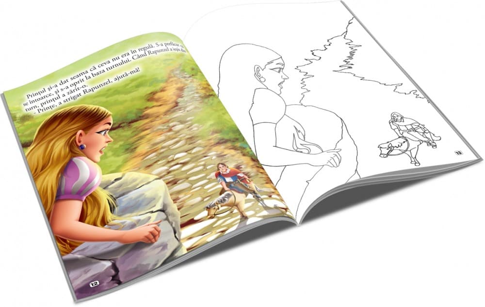Carte de citit si colorat, editura Unicart, Rapunzel — 2