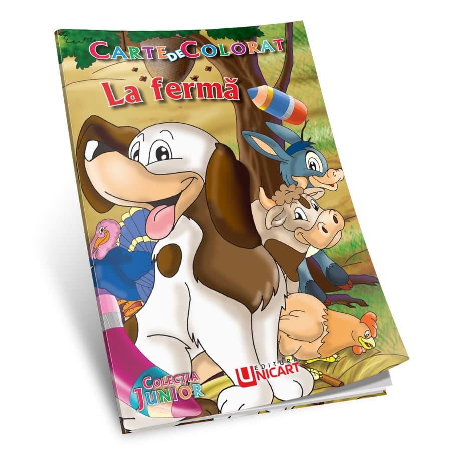 Carte de colorat A5, editura Unicart, La ferma — principală
