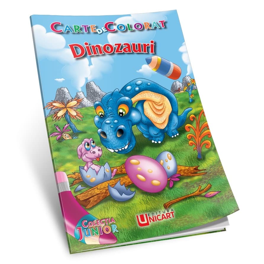 Carte de colorat A5, editura Unicart, Dinozauri — principală