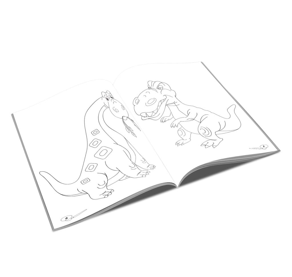 Carte de colorat A5, editura Unicart, Dinozauri — varianta 2