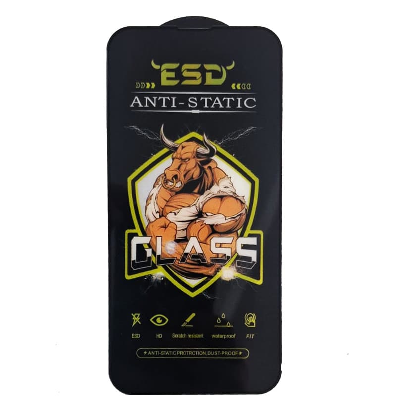 Folie sticla Apple iPhone 14, Full Glue Bull Antistatic, ESD, margini negre