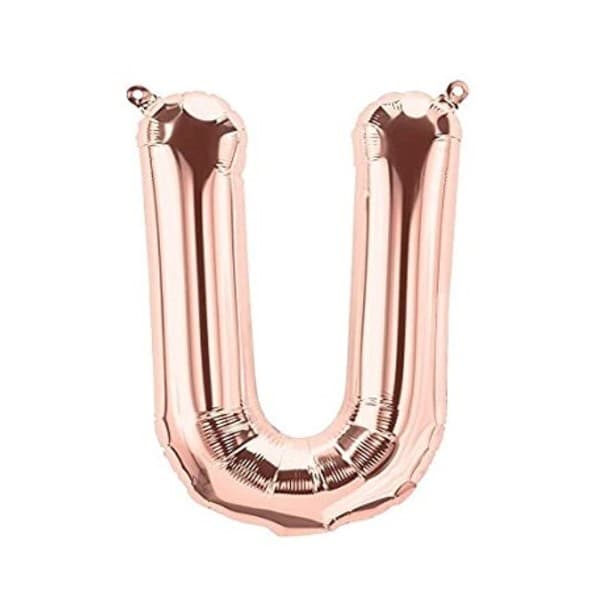 Balon din folie metalizata, 35 cm, rose gold, litera U