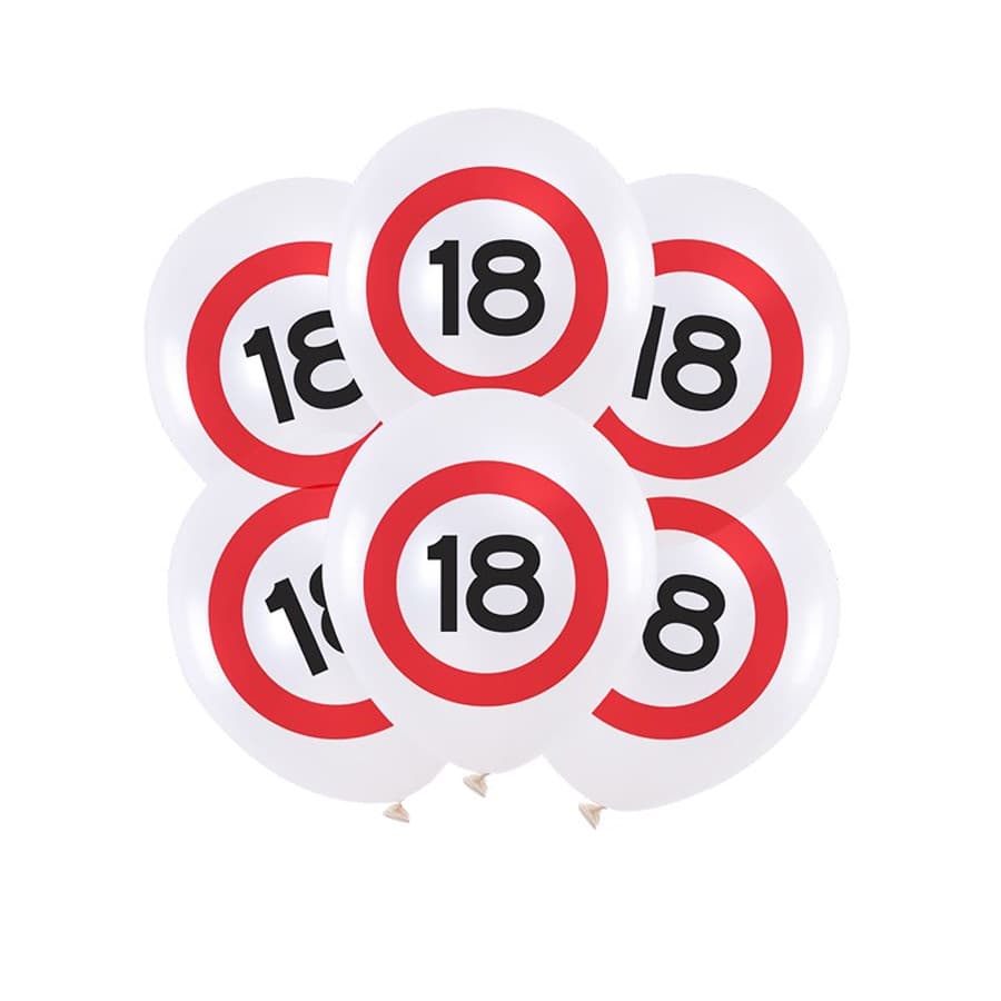 Balon jumbo majorat, 45 cm, 10g, numarul 18, alb — principală