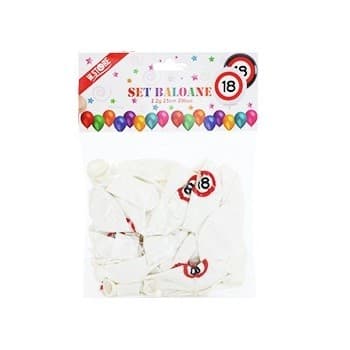 Set 20 baloane pentru majorat, 25 cm, 2.2g,  numarul 18, albe — varianta 2