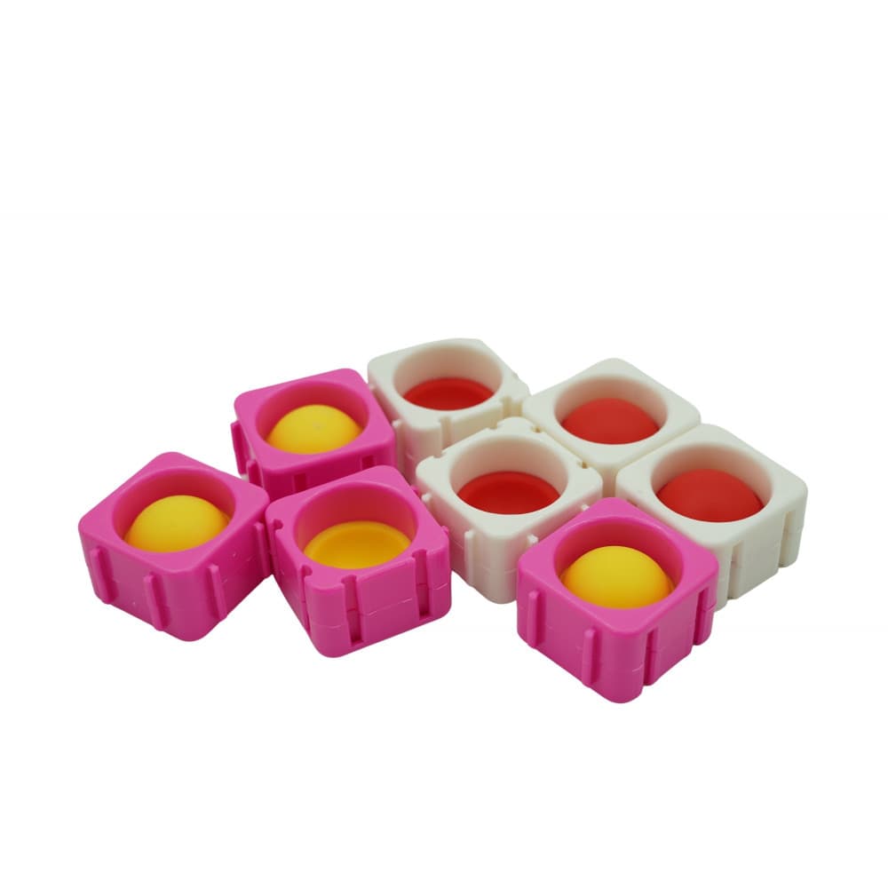Set 8 blocuri de constructie din silicon, Pop Bubble, Fidget Toy, Puzzle, Multicolor — principală