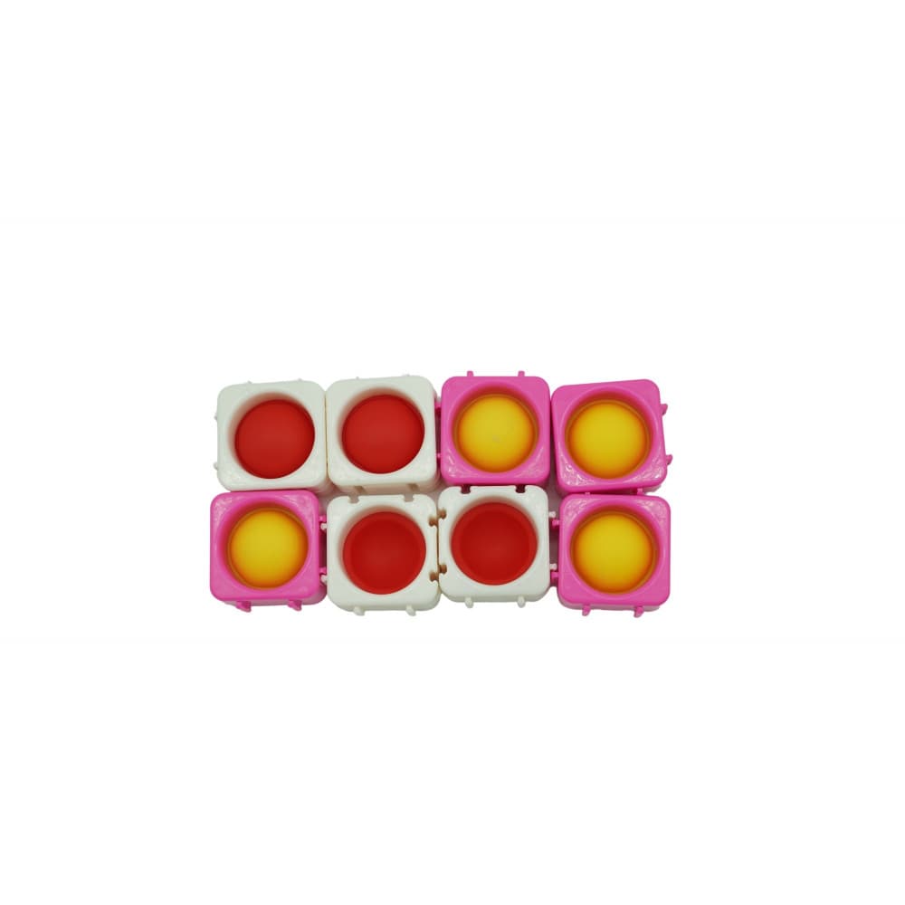 Set 8 blocuri de constructie din silicon, Pop Bubble, Fidget Toy, Puzzle, Multicolor — varianta 4