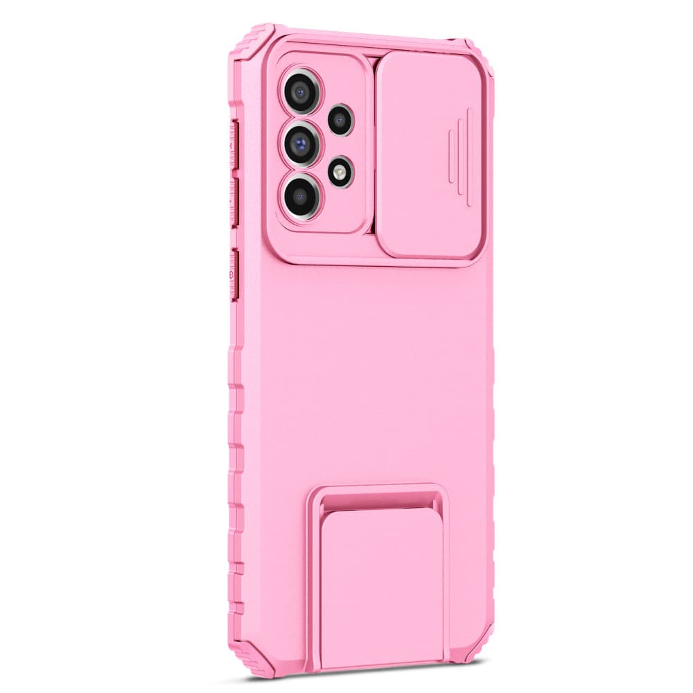 Husa Samsung Galaxy A53 5G, Defender Camshield, stand expunere, protectie camera, roz — principală