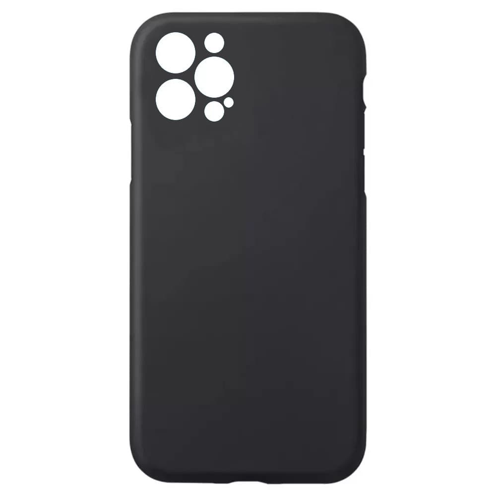 Husa Apple iPhone 12 Pro Max Luxury Silicone, catifea in interior, protectie camere, negru — principală