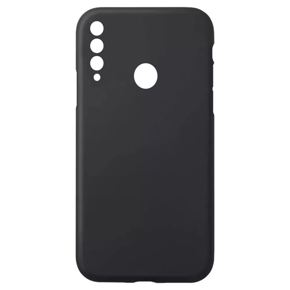 Husa Huawei P30 Lite Luxury Silicone, catifea in interior, protectie camere, negru — principală