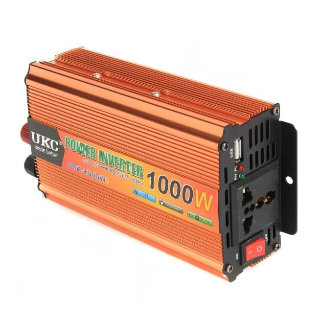 Invertor auto UKC SSK-1000W, 12V/220V, port USB 5V, putere 1000W — principală