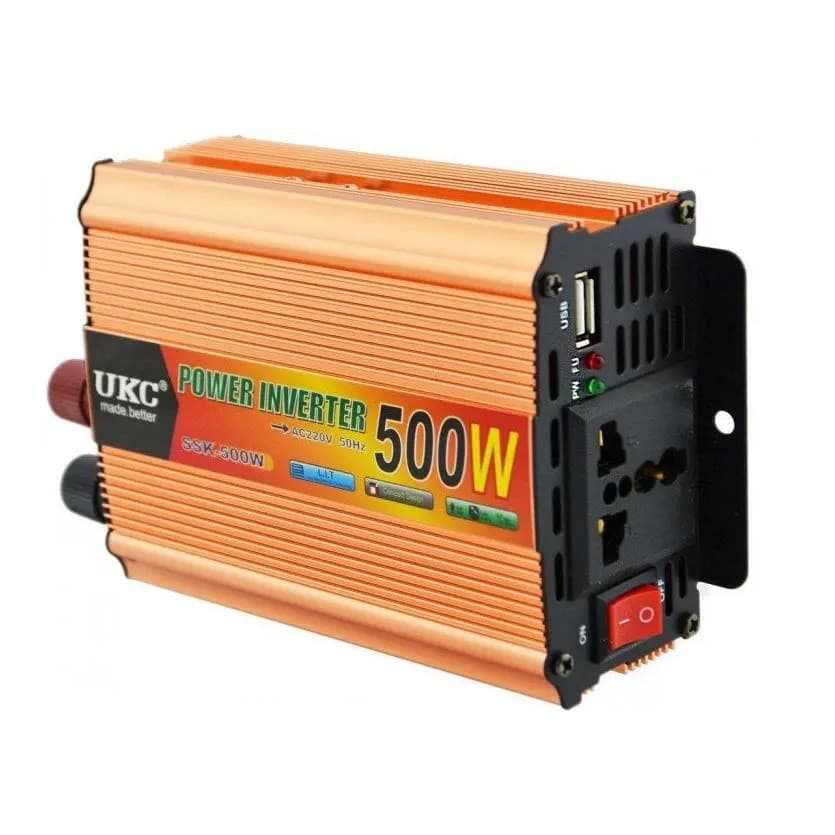 Invertor auto UKC SSK-500W, 12V/220V, port USB 5V, putere 500W — principală