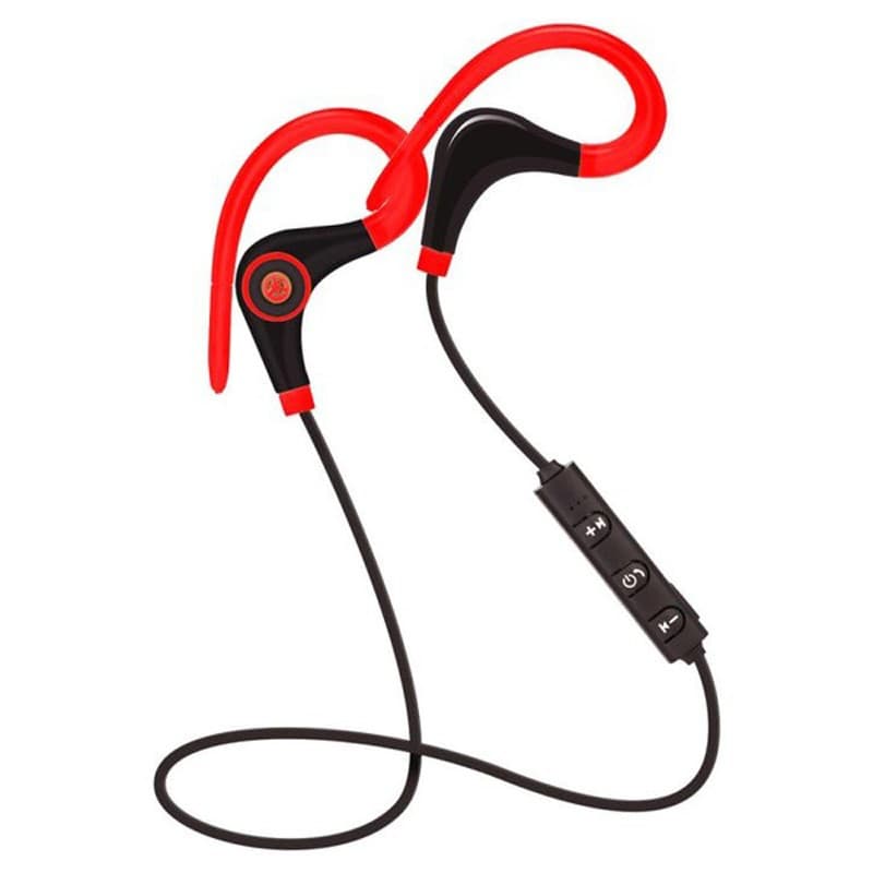 Casti bluetooth sport fara fir, rosu/negru
