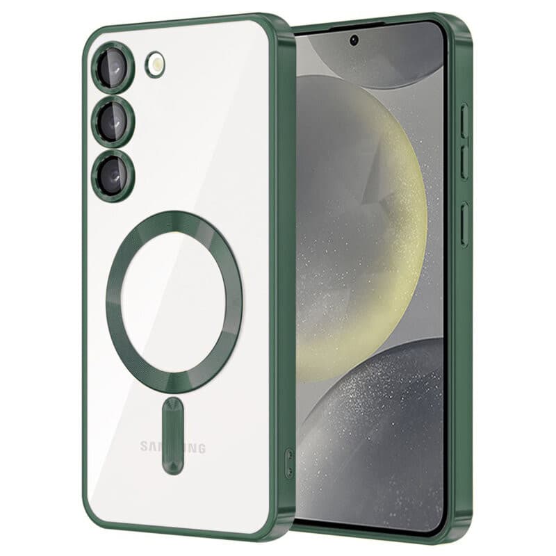 Husa Samsung Galaxy S23 FE, Electroplating Magsafe TPU, protectie camera, verde — principală