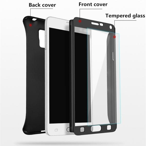 Husă Full Cover 360° pentru Huawei P Smart (față + spate + sticlă), neagra — varianta 4