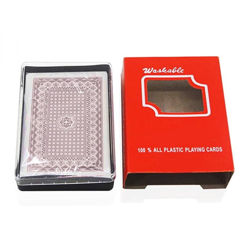 Pachet carti de joc clasice din plastic LUCKROYAL, cutie de plastic inclusa, spate rosu — 4