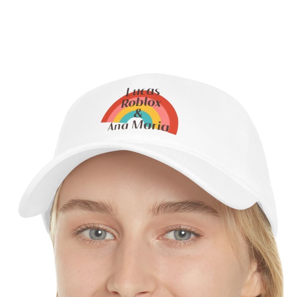 Sapca alba personalizata logo Ana si Lucas — principală
