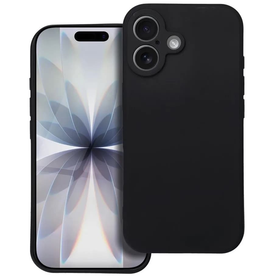 Husa Apple iPhone 17, Luxury Silicone, catifea in interior, protectie camere, neagra — principală