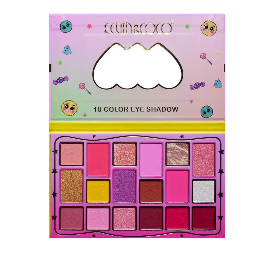 Paleta de machiaj KEVIN & COCO, Candy Star, fard de pleoape, 18 culori, 19.3 x 12 x 1.4 cm — varianta 5