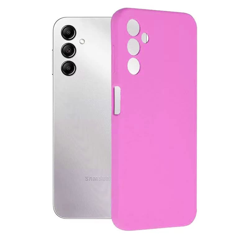 Husa Samsung Galaxy A13 5G / A04s / A04, Luxury Silicone, protectie camera, catifea in interior, roz siclam — principală