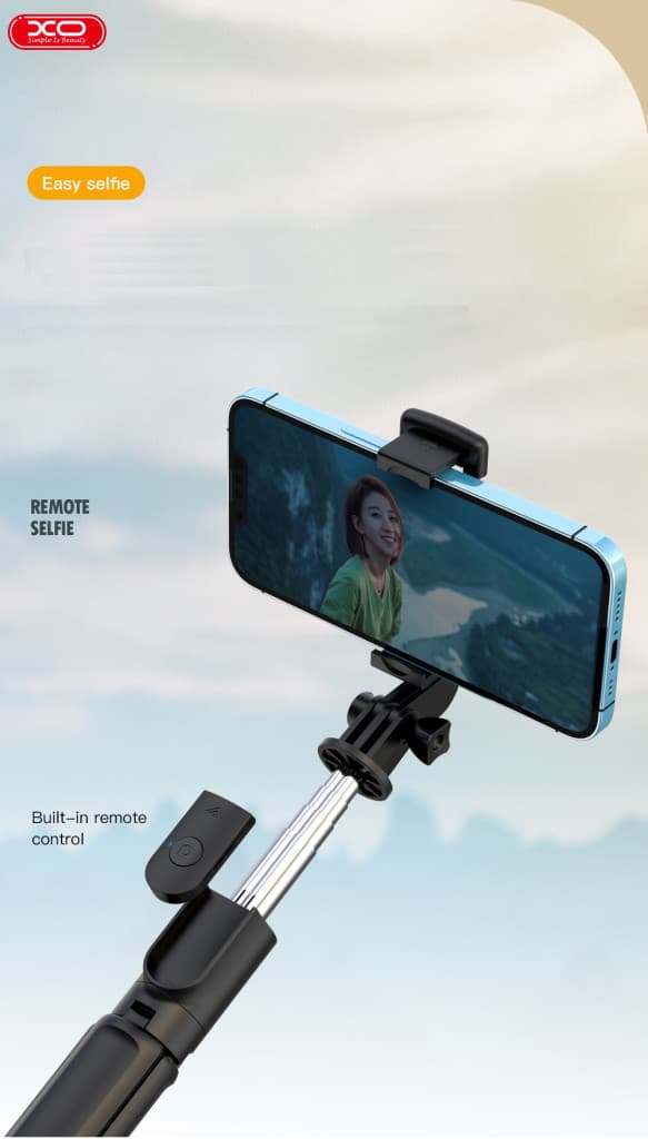 Selfie Stick XO SS09, functie trepied, brat telescopic, bluetooth, negru — varianta 4