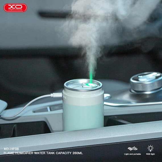 Umidificator casa/auto XO HF08, aspect doza suc, 260 ml, albastru — 5