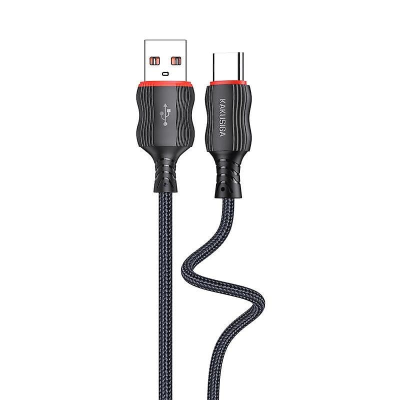 Cablu de date si incarcare USB to Lightning (iPhone) Kakusiga KSC-807, 2.4A, 1 metru, negru — principală