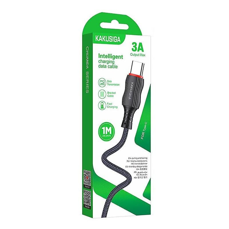 Cablu de date si incarcare USB to Lightning (iPhone) Kakusiga KSC-807, 2.4A, 1 metru, negru — varianta 4