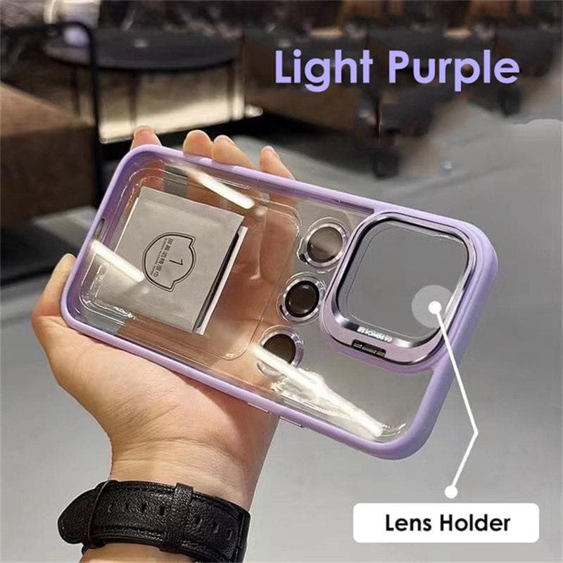 Husa Apple iPhone 13 Pro, Bracket Luxury, geamuri protectie camere, functie stand, mov — varianta 7