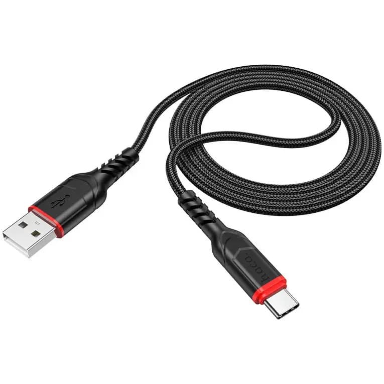 Cablu de date si incarcare Hoco X59, USB to Type-C, 3A, 1 metru, negru — 2