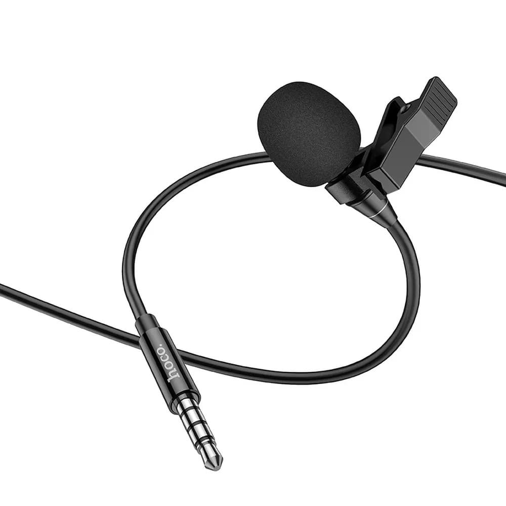 Microfon tip lavaliera cu clips HOCO L14, conector jack 3.5 mm, 2 metri, negru — 5