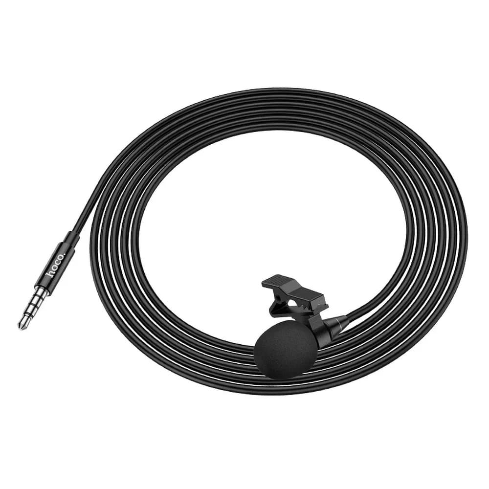 Microfon tip lavaliera cu clips HOCO L14, conector jack 3.5 mm, 2 metri, negru — 6