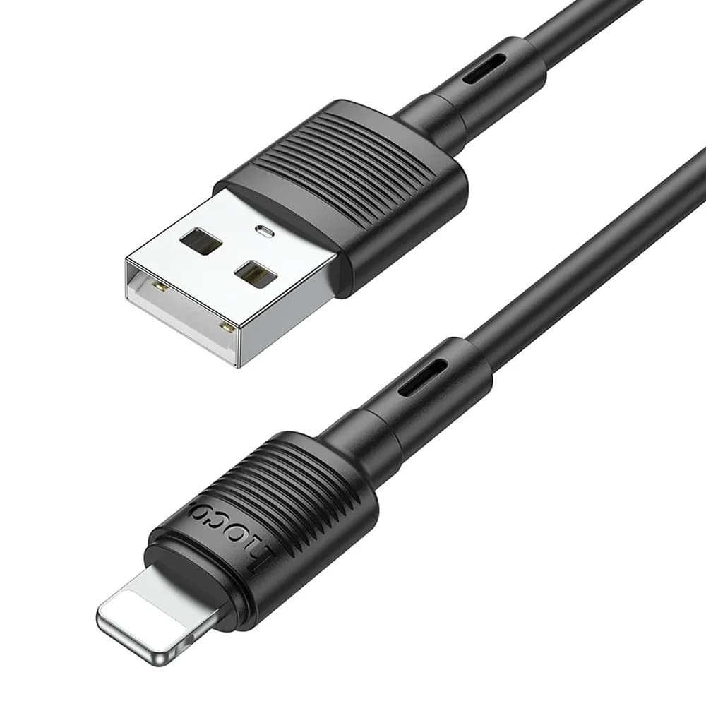 Cablu de date si incarcare Hoco X83, USB to Lightning, 2.4A, 1 metru, negru — varianta 2