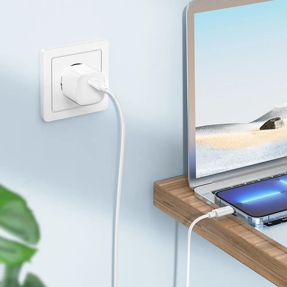Cablu de date si incarcare Hoco X88, Type-C (USB-C) to Lightning, PD20W/2.4A, 1 metru, alb — 3
