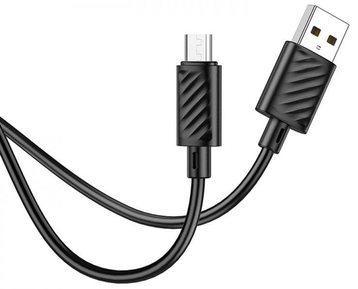 Cablu de date si incarcare MicroUSB Hoco X88, 18W/2.4A, 1 metru, negru — 3