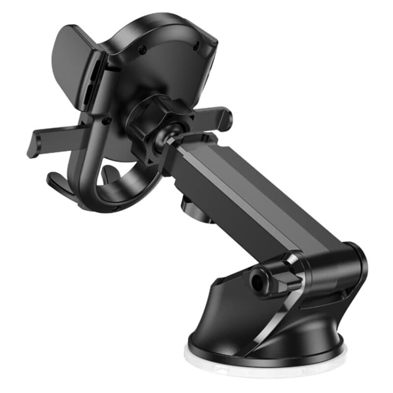 Suport auto Hoco H5, cleme laterale, montaj bord, multiangle, autolock, negru — 4