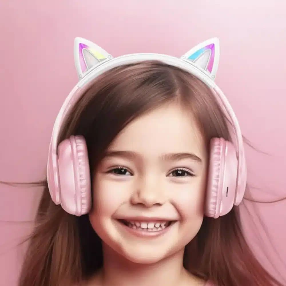 Casti Wireless Hoco W42, Over Ear, BT 5.3, 180h StandBy, 400 mAh, Kids, Cherry Blossom — 4