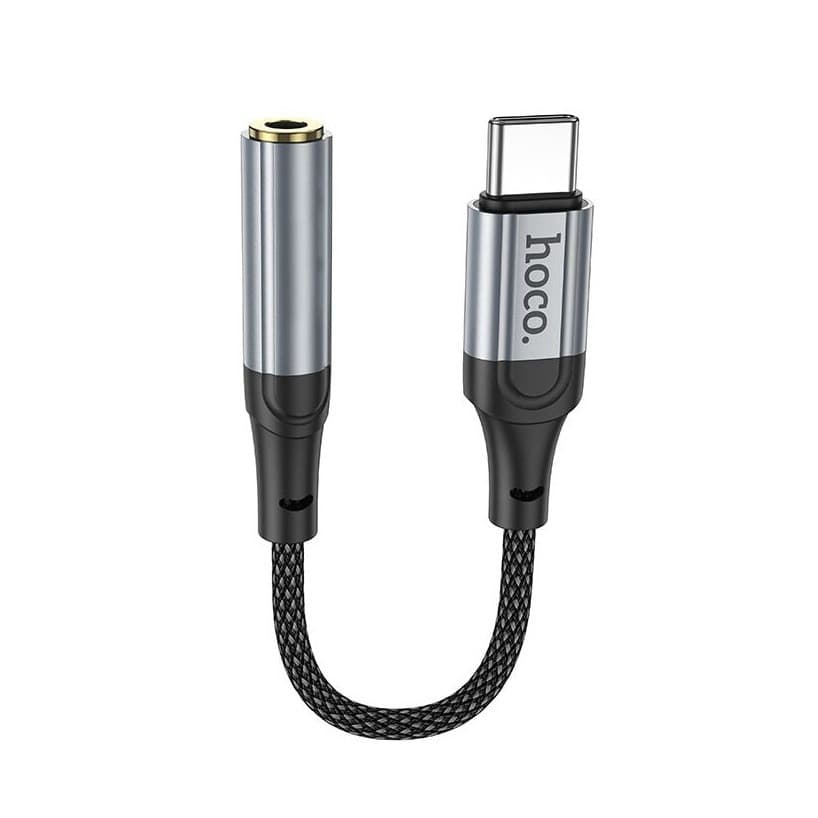 Cablu adaptor Type-C / USB-C Hoco LS36, audio, 12 cm, negru — principală