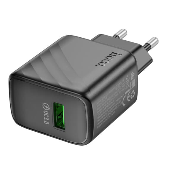 Incarcator casa Hoco CS21A, port USB Qualcomm 3.0 Quick Charge, 18W, negru — varianta 2