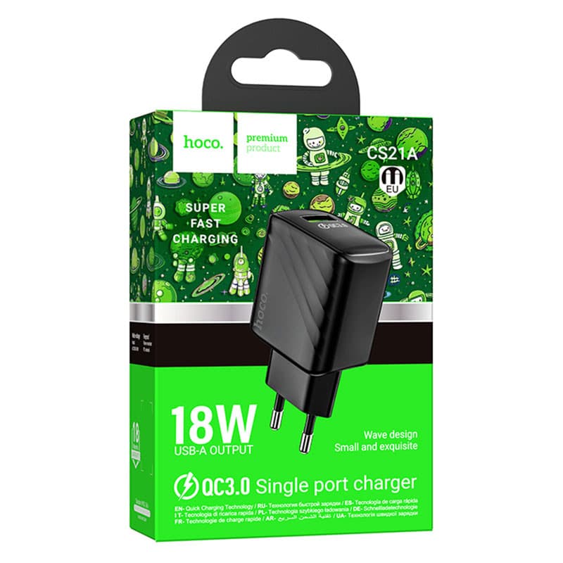 Incarcator casa Hoco CS21A, port USB Qualcomm 3.0 Quick Charge, 18W, negru — varianta 6