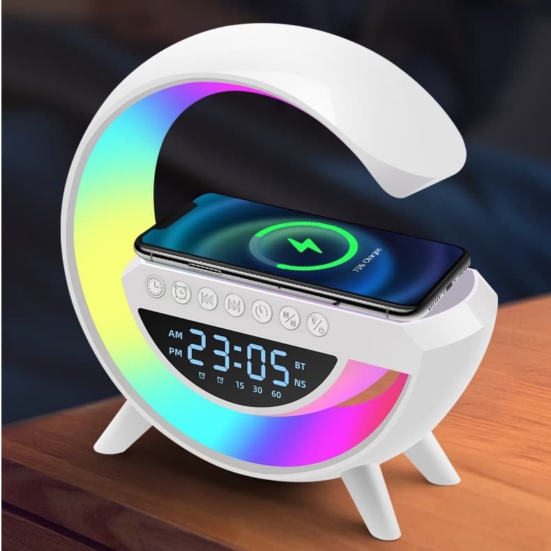 Boxa Bluetooth BT-3401 (LED, AUX, USB, FM, microSD), LED display, incarcare wireless, ceas cu alarma — varianta 2