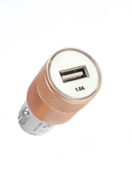 Incarcator auto Mocolo cu port USB, cablu Lightning inclus, 1A, alb/rose gold — varianta 4