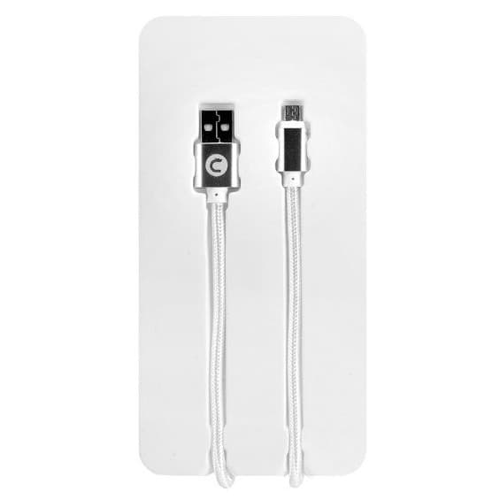Cablu de date si incarcare MicroUSB Mocolo, 1 metru, 2.0A, cablu impletit, argintiu — varianta 2