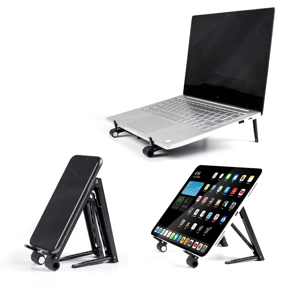 Suport/stand de birou Andowl Q-ZJ009, pentru laptop, tableta, telefon, pliabil, reglabil, negru — principală