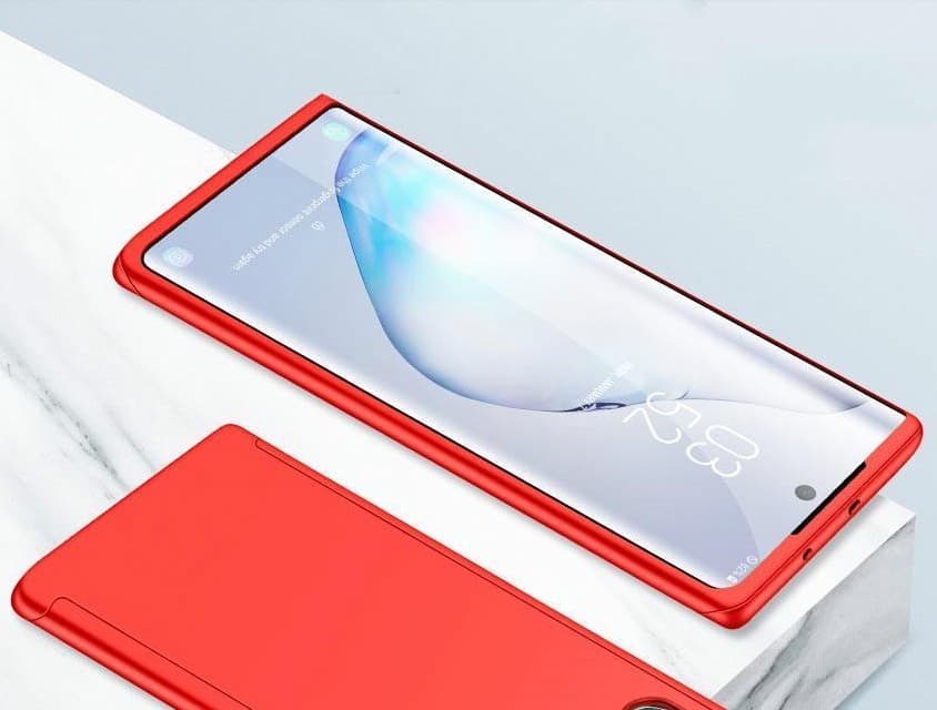 Husă Full Cover 360° pentru Samsung Galaxy Note 20 (față + spate + sticlă), rosie — 2