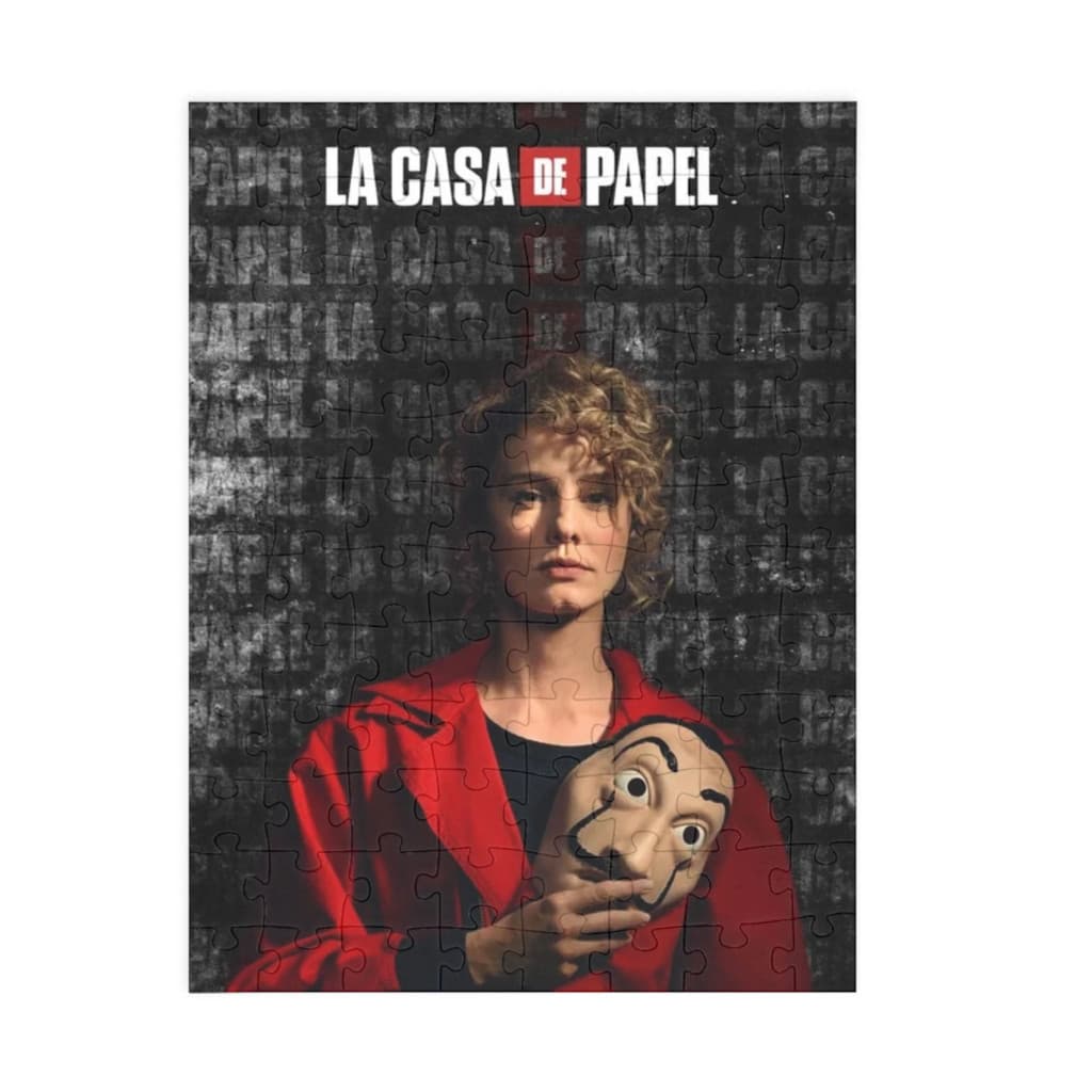 Puzzle 80 piese, 20 x 15 cm, personaje Casa de Papel, model 1 — principală