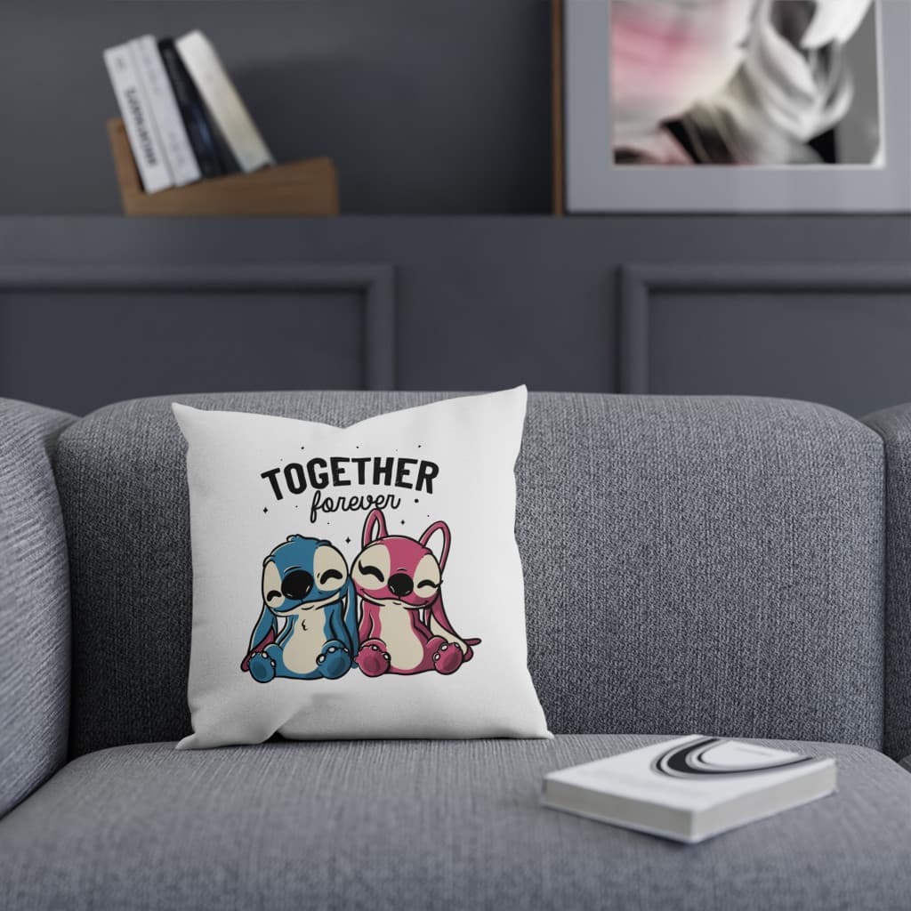 Perna decorativa personalizata, 40 x 40 cm, alba, mata, husa detasabila, model 4 — varianta 4