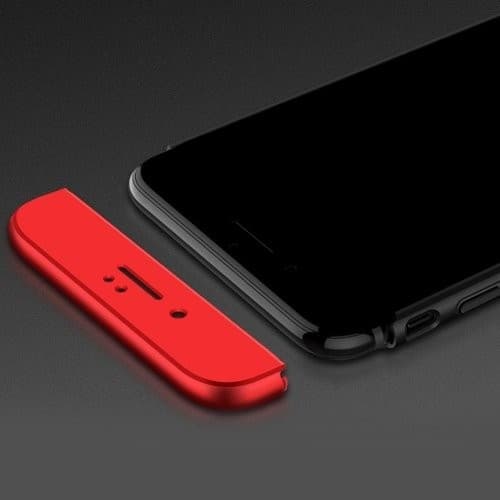 Husa Full cover GKK (fata + spate) pentru Xiaomi Mi8 SE, negru cu rosu — 2