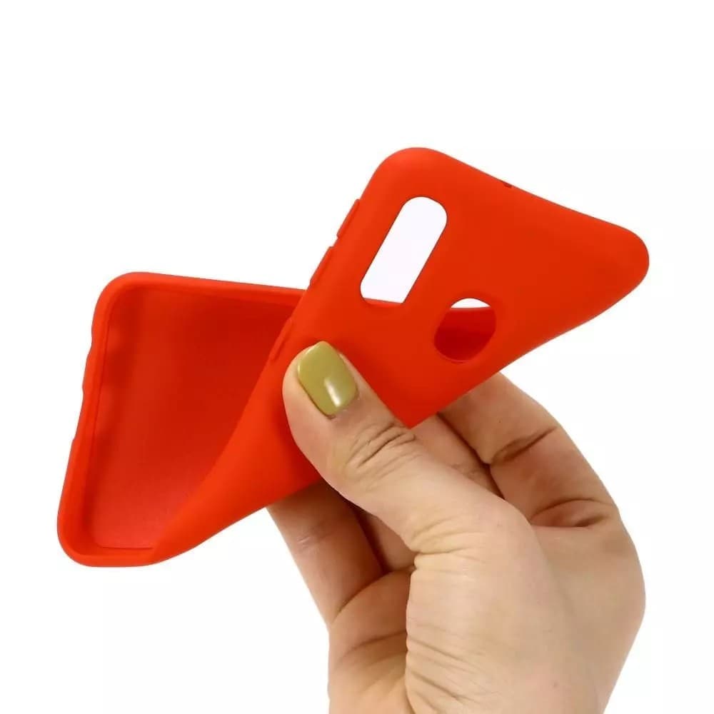 Husa Liquid Silicone Case pentru Samsung Galaxy A41, interior microfibra, rosie — varianta 2